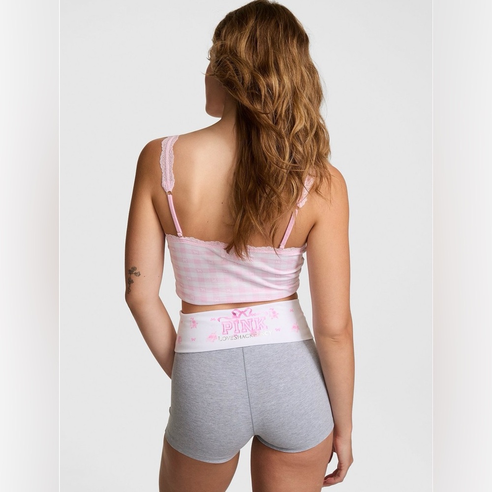 PINK x LoveShackFancy Cotton Foldover Micro Shorts Small